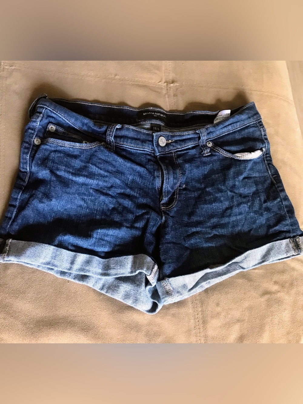 Banana Republic Dark Blue Denim Roll-Cuff Women's Shorts ~ Sz 6